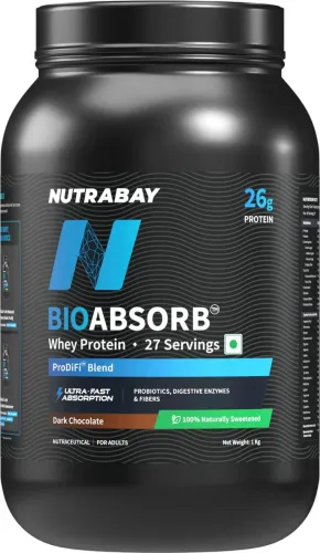 Image of Nutrabay BioAbsorb Whey Protein (1000g, Dark Chocolate)