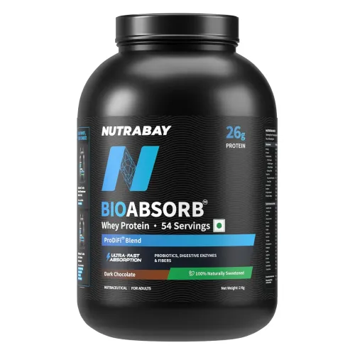 Image of Nutrabay BioAbsorb™ Whey Protein Powder- Dark Chocolate 2KG