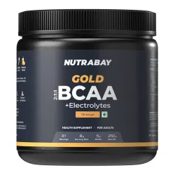 Nutrabay Gold BCAA 2:1:1 with Electrolytes 5000 mg Vegan BCAAs per Serving – Pre/Post Workout Energy Drink for Muscle Build Up, Faster Recovery - Tested for Purity - No Banned Substances– 25...