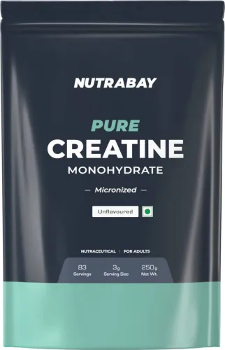 Image of Nutrabay Pure Series Micronised Creatine Monohydrate 83 servings |Crossfit Supplement Creatine (250 g, Unflavoured)