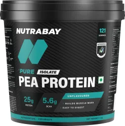 Nutrabay Pure 100% Pea Isolate - Plant-Based Protein (4 kg, Unflavoured)