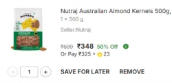 Nutraj Australian Almond Kernels 500g