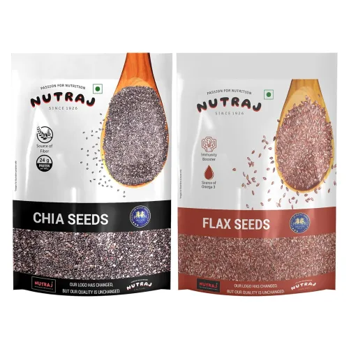 Image of Nutraj Seeds combo Pack 400gm - Flax Seeds & Chia Seeds (each 200g)