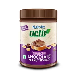 Nutralite Activ Peanut Butter Chocolate Crunchy | 1kg Jar | 20g Protein per 100g | High Dietary Fibre | Dark Choco Chips