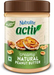 Nutralite Activ Peanut Butter, Plant based protein source, Natural Creamy (1 kg)