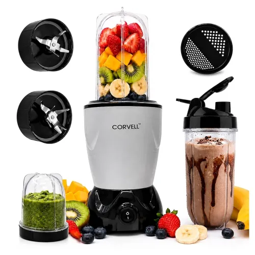 Image of Nutri 500W Portable Juicer Mixer Grinder, Silver, 3 Jar