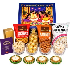 NUTRI MIRACLE Diwali Dry Fruits and Snacks Gift Hamper for Family