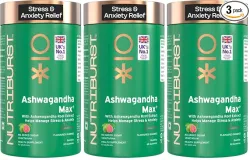 Nutriburst Ashwagandha Max 500mg Gummies for Stress and Anxiety Relief | Vigour, Energy, Power & Stamina | Relax Refresh Mind & Body | Guava Flavor Gummies, No added sugar| 60 Gummy (Pack of...