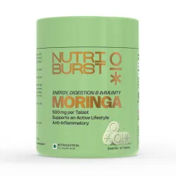Nutriburst Moringa 500mg – 60 Veg Tablets | Pure & Natural Moringa Supplement for Men and Women | Supports Immunity, Digestion, Energy and Active Lifestyle | Anti-Inflammatory Superfood