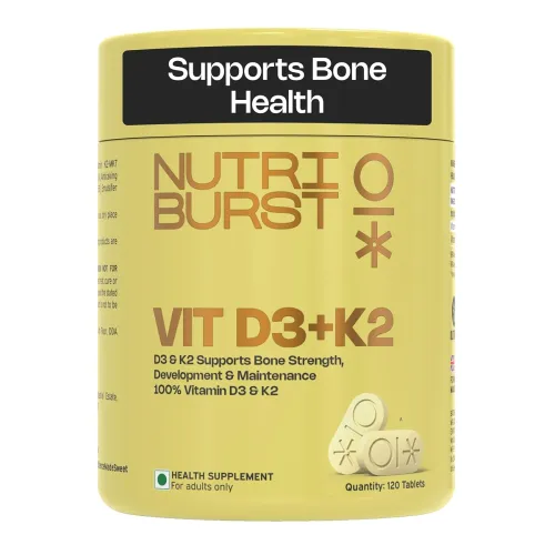 Image of Nutriburst Vitamin D3 + K2 | Vitamin D3 K2 Supplement for Men & Women | Supports Bone Strength & Heart Health | 100% Vit