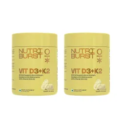 Nutriburst Vitamin D3 + K2 | Vitamin D3 K2 Supplement for Men & Women | Supports Bone Strength & Heart Health | Vitamin D with K2 for Better Absorption | 240 Veg Tablets (4-Month Supply)