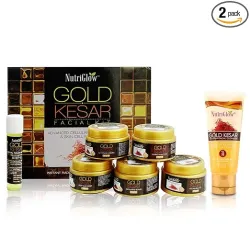 NutriGlow Gold Kesar Facial Kit & Face Wash Set (Pack of 2)