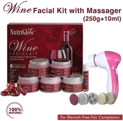 NutriGlow Wine Facial Kit with Face Massager (260g)