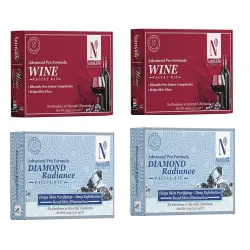 NutriGlow Advanced Pro Formula Diamond Radiance & Wine Facial Kit 10 gm pack of 4