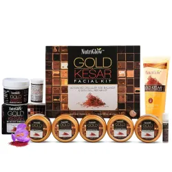 NutriGlow Gold Kesar Facial Kit with Bleach & Face Wash (Pack of 3)