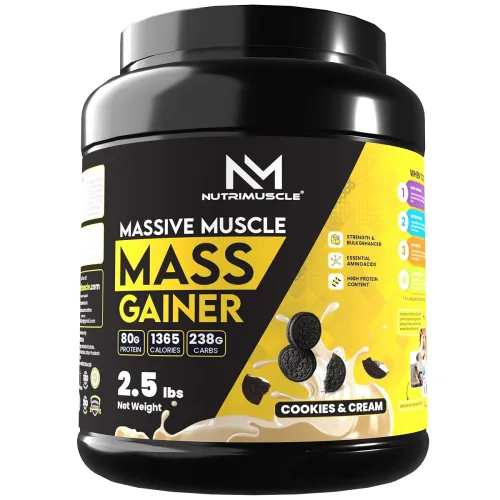 Image of Nutrimuscle Massive Muscle Mass Gainer - 2.5 lbs - Cookies & Cream Flavour