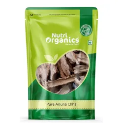 NutriOrganics Arjun Ki Chaal - 400 Gm Dried- Arjuna Tree Bark - Raw | Lowers Bad Cholesterol