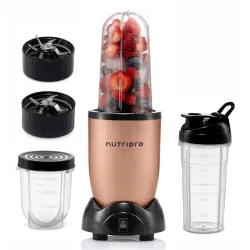 NutriPro Juicer Mixer Grinder - Smoothie Maker - 500 Watts (3 Jars & 2 Blades, Gold) - 2 Year Warranty