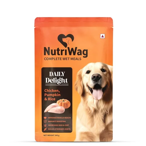 Image of Nutriwag Wet Dog Food 300 gm | Balanced Meals with Chicken, Pumpkin, Rice & Vegetables | 