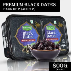 NutroVally Premium Black Dates for Strong Bones (2 x 400 g)