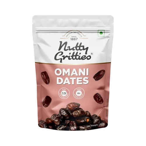 Image of Nutty Gritties Premium Dates - Omani - 500g, Value Pack| Khajoor Or Khajur Dry Fruit | Healthy & Nutritious Snack | Rich