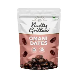 Nutty Gritties Premium Dates - Omani - 500g, Value Pack| Khajoor Or Khajur Dry Fruit | Healthy & Nutritious Snack | Rich