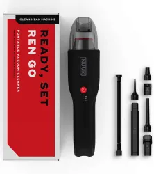 Nuuk Ren GO Hand-held Vacuum Cleaner 11KPa, Cordless , 2X More Power, 7 Attachments + Storage Bag, Dual Filtration with HEPA, BLDC Motor, (Black)