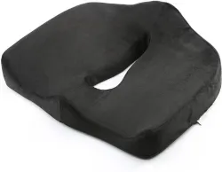 NWLY Non-Slip Coccyx Seat Cushion – For Tailbone & Pain Relief Thigh Support Knee Support (Black)