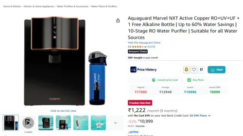 Image of Aquaguard Marvel NXT RO+UV+UF Purifier 