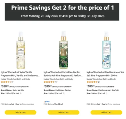 Image of Nykaa Perfume Loot : Buy 1 Get 1 Free On Already Discounted Product 