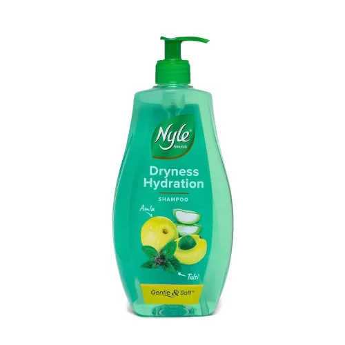 Image of Nyle Naturals Dryness Hydration Shampoo, with Tulsi, Amla and Aloe Vera, Gentle & Soft Shampoo, pH Balanced and Paraben 