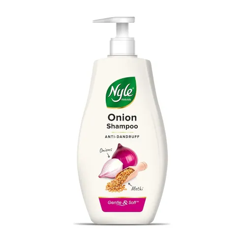 Image of Nyle Naturals Onion Anti-Dandruff Shampoo, With Onion and Fenugreek, Gentle & Soft Shampoo, pH Balanced and Paraben Free
