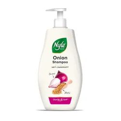 Nyle Naturals Onion Anti-Dandruff Shampoo, With Onion and Fenugreek, Gentle & Soft Shampoo, pH Balanced and Paraben Free