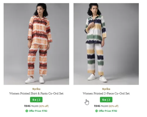 Image of Nyrika Women's Co-ord Sets Flat 82% Discount