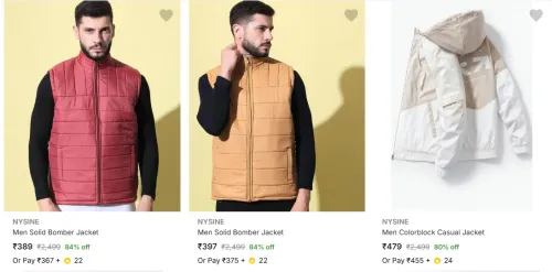 Image of Nysine Men's Jackets upto 84% Discount