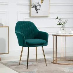Oakcraft Flower Luxurious Dining/Accent Chairs with Metal Legs Engineered Metal