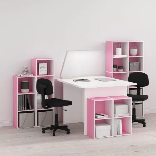 Image of Oakcraft Multipurpose Single Cube Storage Organizer Unit Bed Side Table 