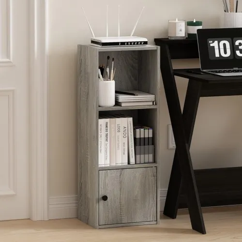 Image of Oakcraft Multipurpose Single Cube Storage Organizer Unit Bed Side Table