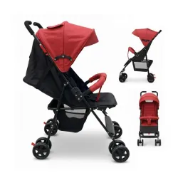 OBABY Stroller with Reclining Seat, Adjustable Canopy, Safety Harness, Smooth Wheels, Compact Folding Design