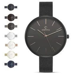 Obaku Viol-Charcoal Analog Black Dial Womens Watch - V211LXBBMB
