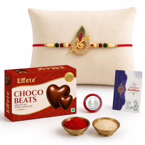 Image of Oblivion Designer Murli Flute Rakhi with Choco Beats Chocolate
