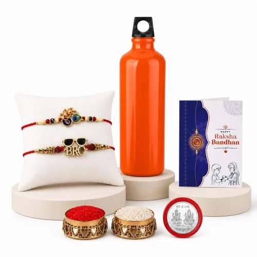 Image of Oblivion Water Bottle 750 ml with Rakhi Set