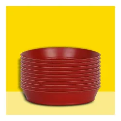 Ocean Mart - Planter Bottom Trays - 10 Pcs (6 * 8 Inch, Red) | Plastic Plant Saucer | Drainage Trays for Home & Outdoor Plants | Sturdy Gamla Pot Trays