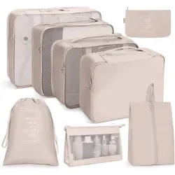Oceanevo 8 Pcs Packing Cubes for Travel, Travel Organizer Bags for Luggage, Suitcase with Toiletry Pouch and Shoe Bag - 