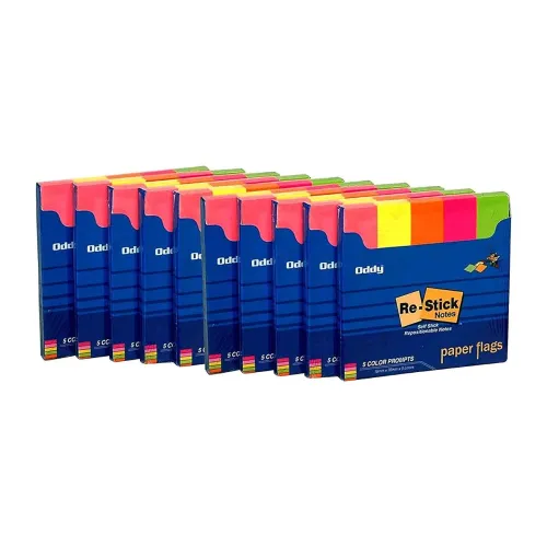 Image of Oddy Re-StickPaper Flags 5Color Prompts 250 Sheets Pack of 10