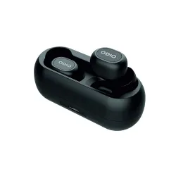 ODIO - The Truepods Series - OTW07 TWS - True Wireless Earbuds with Up to 15H Total Playback, with Realtek chipset, Secure Fit Earhooks, Immersive Audio and BT V5.0 Black