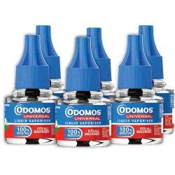 Odomos Universal Liquid Vaporiser 45ml X Pack Of 6 | Mosquito Repellent Single Refill | 100% Protection| Fits All Machines | Protects Dengue, Malaria & Chikungunya Mosquitoes |