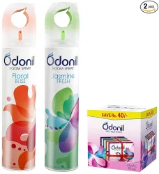 Odonil Air Freshener Spray 220ml * 2 + Blocks 48g * 4