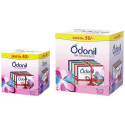 Odonil Bathroom Air Freshener Blocks Mixed Fragnance 72g (Pack of 4) | Lasts Up to 30 days & Odonil Bathroom Air Freshen