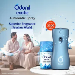 Odonil Sensual Dahlia Automatic Spray Exotic Automatic Spray | Machine + 1 Refill | Ocean Breeze | 2200 Sprays (225 ml)